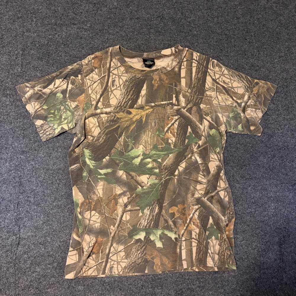 RedHead Mens RealTree Hardwoods Camo Pocket T-Shirt Large Brown Green Forest